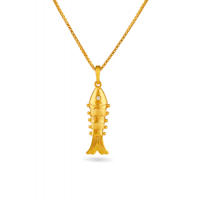 Stone-Studded Semi-Handmade Fish Pendant