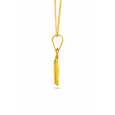 Oval Cross Embossed Pendant