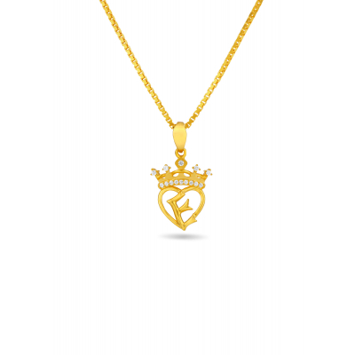 Regal Heart Initial Pendant