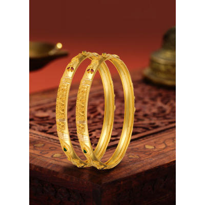 Elegant Curves Half-Round Fancy Bangle