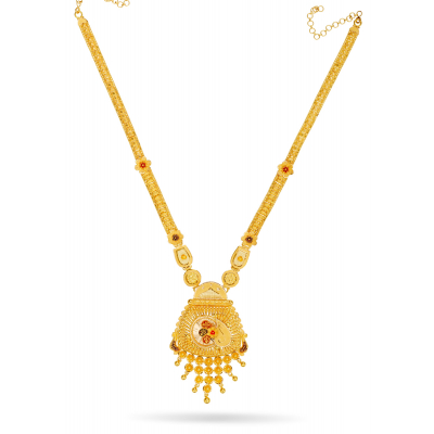 Fancy Belt Pendant Long Necklace