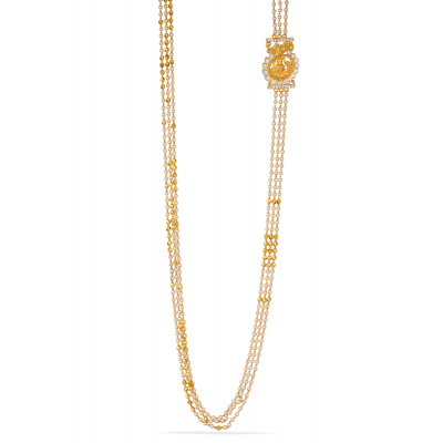 Lakshmi Pearl Gold Bead Chain Necklace