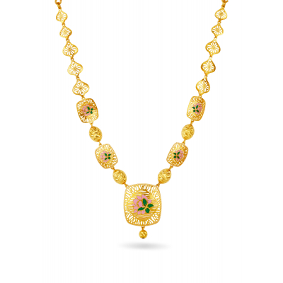Elegant Enamel Stamped Necklace