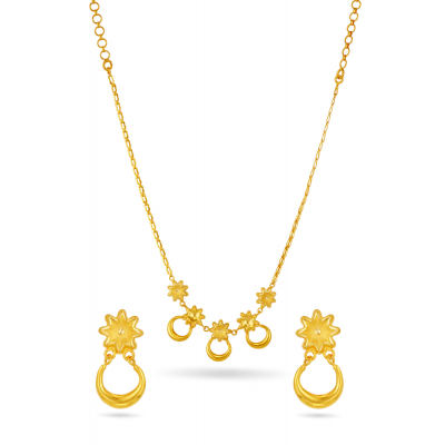 Twinkling Star Crescent Necklace