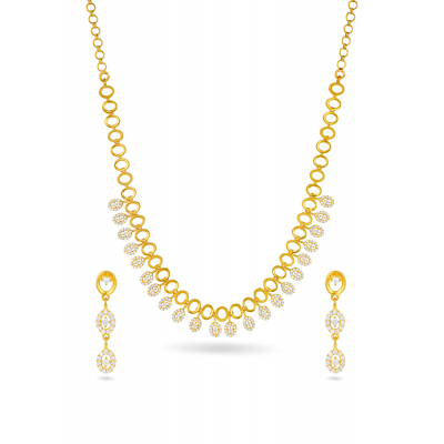 Sparkling Crystal Cascade Zircon Necklace Set