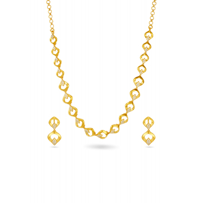 Crystal Cascade Lamping Zircon Necklace Set