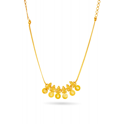 Crescent Cut Stamped Link Chain Necklace Set