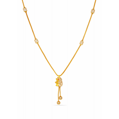 Regal Elegance Peacock Chain with Vertical Cylinder Pendant
