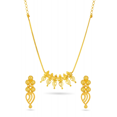 Pear-Shaped Stamped Necklace