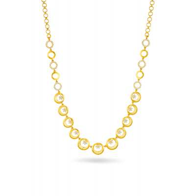 Seven-Stone Crescent Mesh Necklace