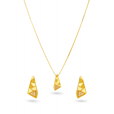 Multi-Angled Charm Pendant & Chain Set