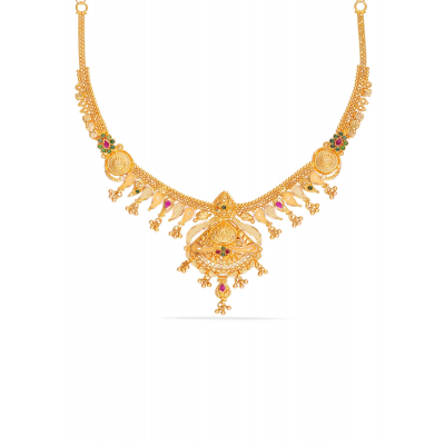 Stone-Patterned Short Necklace by Bombay Karigars