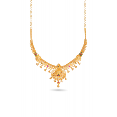 Stone-Patterned Short Necklace by Bombay Karigars