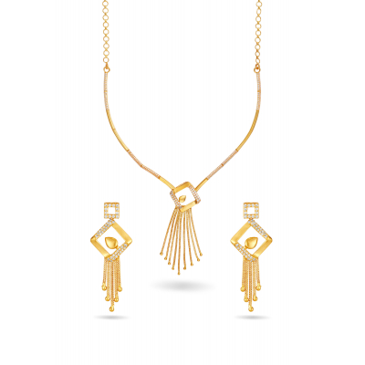 Hanging Pendant Zircon Neckwear Set