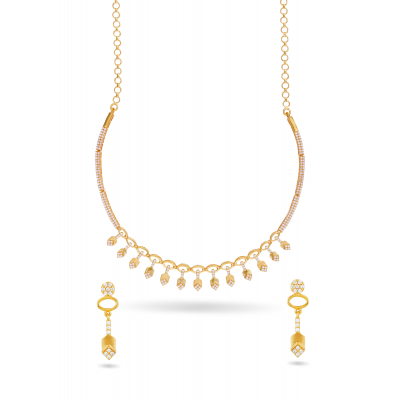 Conch Motif Stone Necklace Set