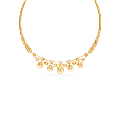 Leaf and Pear Shape Matte Casting Necklace Set