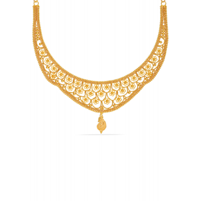 Floral Motif Short Necklace by Bombay Karigars