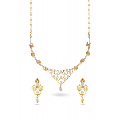 Golden Zircon Neckwear Set