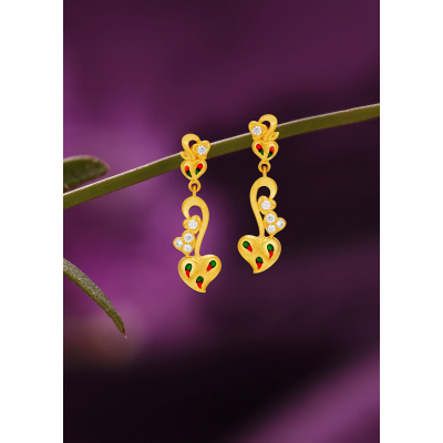 Modern Heart Drop Earrings