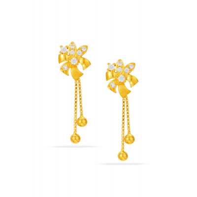 Spring's Whisper Chain Hanging Earrings