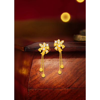 Spring's Whisper Chain Hanging Earrings