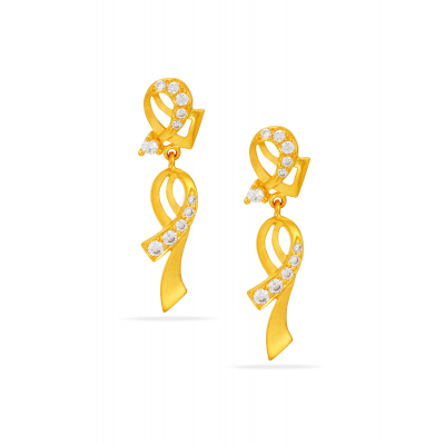 Sparkling Pear Stone Stud Earrings