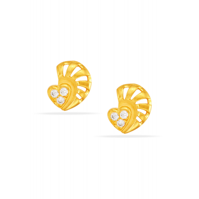 Elegant Heart Stone Studs
