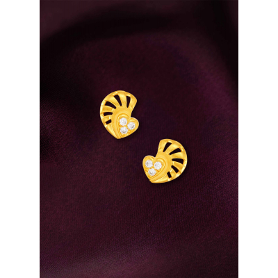 Elegant Heart Stone Studs