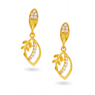 Leaf Curved Pear Shaped Earrings