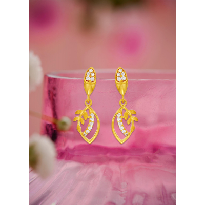 Leaf Curved Pear Shaped Earrings