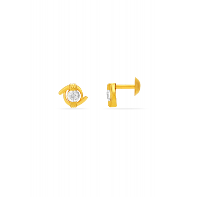 Zircon-Studded Simple Elegance Earrings