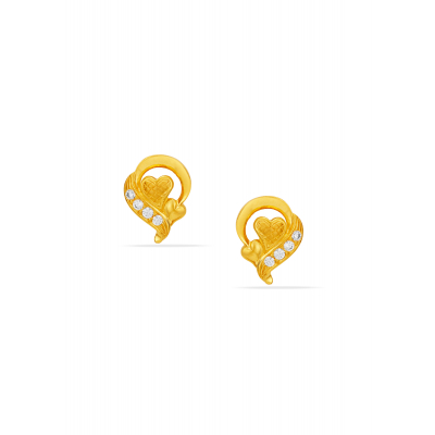 Twin Heart Elegant Stone Studs