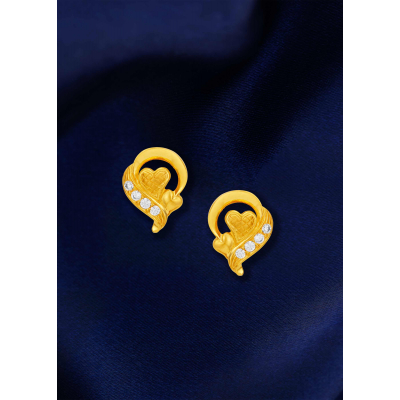 Twin Heart Elegant Stone Studs