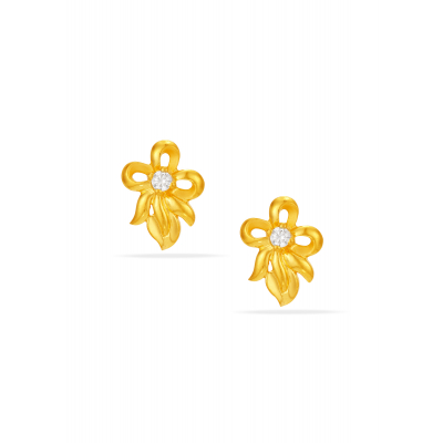 Modern Leaf Sparkle Studs