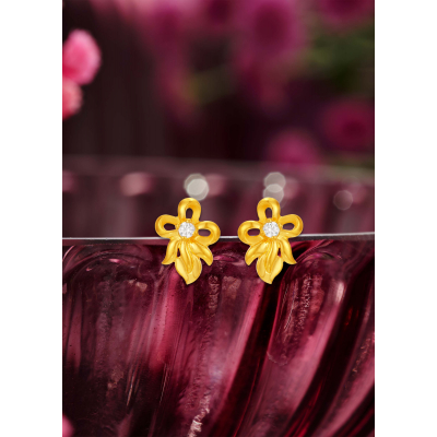 Modern Leaf Sparkle Studs