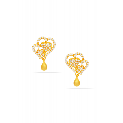 Heartfelt Elegance Stone Stud Earrings
