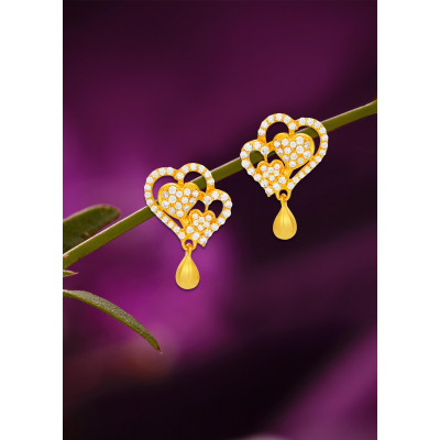 Heartfelt Elegance Stone Stud Earrings