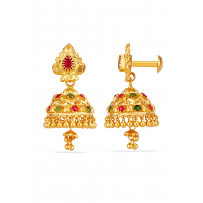 Royal Roots Ruby Emerald Jhumka