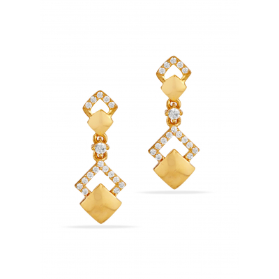 Zircon Aura Red and White Earrings