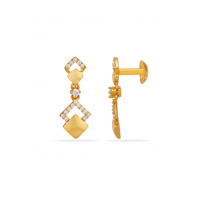 Zircon Aura Red and White Earrings