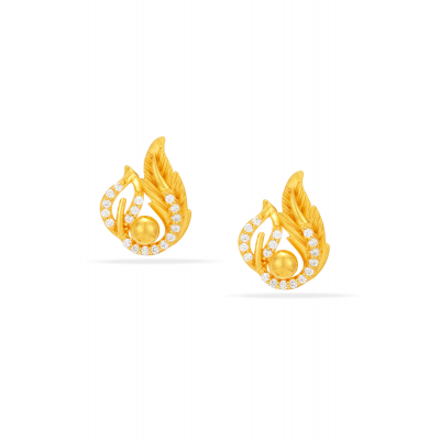 Twin Leaf Elegance Stud Earrings