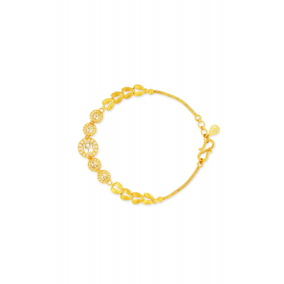 Crafted Gold Chain Bracelet
