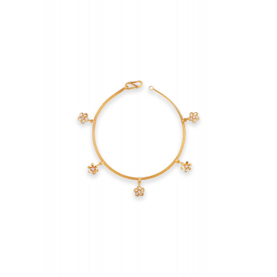 Sleek Floral Gold Bracelet