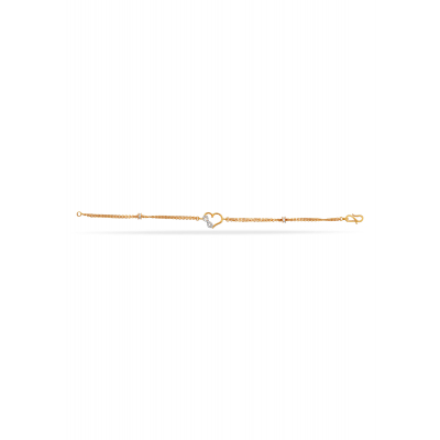 Golden Heart Chain Stone Bracelet