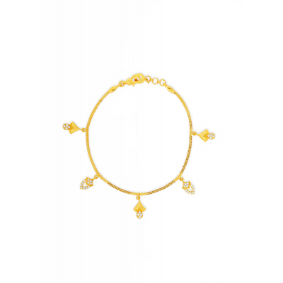 Graceful Floral Gold Bracelet for Women