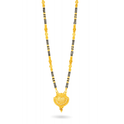 Classic Double Hook Mangalsutra with Black Beads