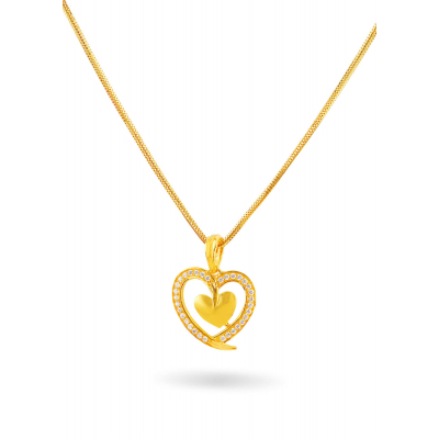 Stone Heart Pendant Necklace Set