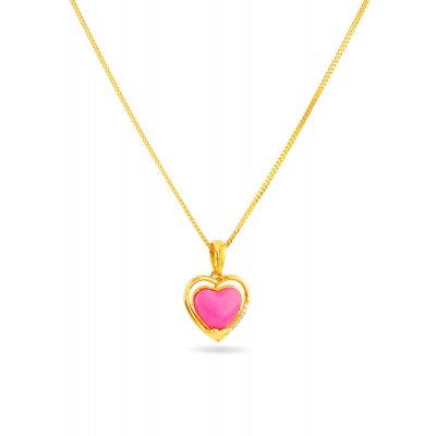 Pink Heart Necklace Set