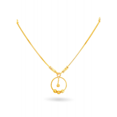 Round Pendant Gold Chain