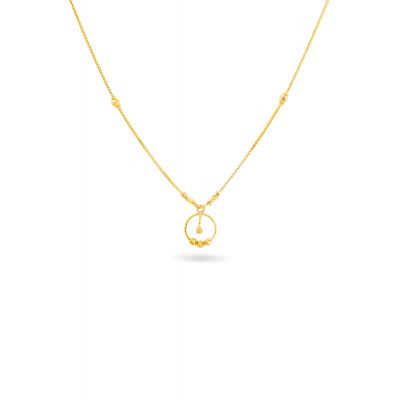 Round Pendant Gold Chain